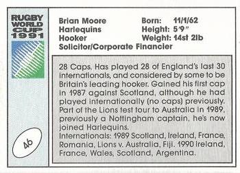 1991 Regina Rugby World Cup #46 Brian Moore Back